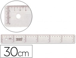 Regla Liderpapel 30cm. plástico cristal